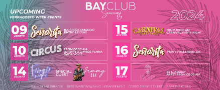 La settimana di Ferragosto a Sanremo: gli eventi da non perdere al Bay Club La settimana di Ferragosto a Sanremo: gli eventi da non perdere al Bay Club