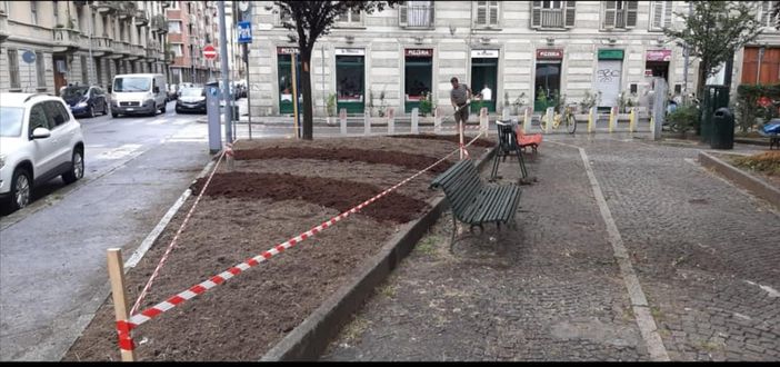 Partiti i lavori di riqualificazione attorno all'aiuola Ginzburg a San Salvario