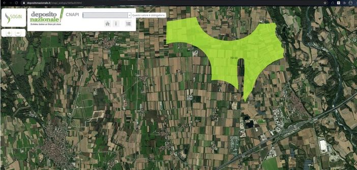 Cartina dell'area che potrebbe ospitare il deposito di scorie nucleari