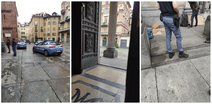 Zona della Consolata con forze dell'ordine