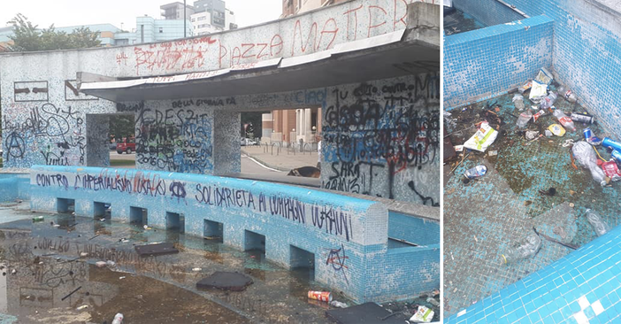 Giardino “Operaie della Fabbrica Superga”, la fontana è una discarica a cielo aperto