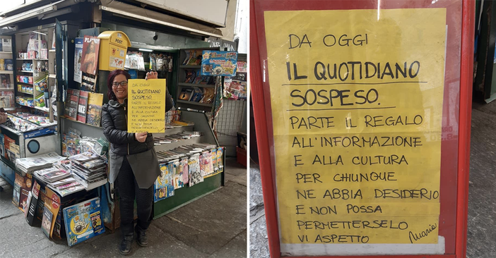 Torino, in via Po arriva il quotidiano sospeso: “Regalate l’informazione a chi non può permettersela” Torino, in via Po arriva il quotidiano sospeso: “Regalate l’informazione a chi non può permettersela”