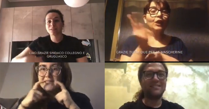 Collegno e Grugliasco, i cittadini sordi ringraziano i sindaci per le mascherine trasparenti