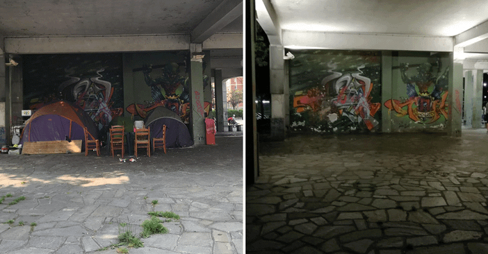 Tendopoli in piazza Montale, il quartiere dice basta: sgomberata l’area nella notte Tendopoli in piazza Montale, il quartiere dice basta: sgomberata l’area nella notte