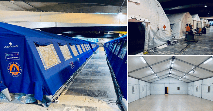 Dentro il Covid-Hospital del Valentino: proseguono i lavori a Torino Esposizioni [FOTO e VIDEO]