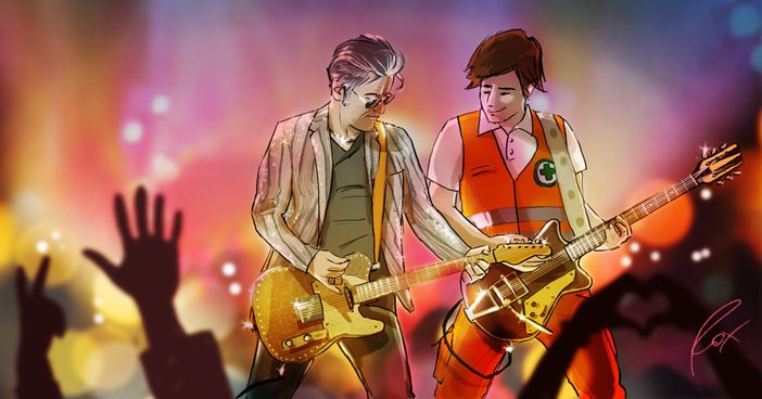 I volontari della Croce Verde di Torino in servizio al concerto di Ligabue