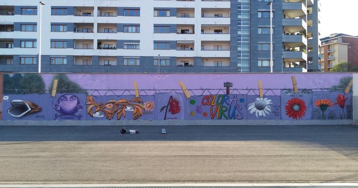 &quot;Noi writers da sempre a distanza con mascherina e guanti&quot;: e dal Coronavirus nasce un nuovo murale