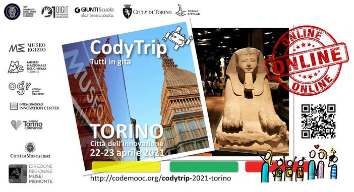 Giovedì e venerdì appuntamento con ‘CodyTrip Torino - La Città dell’Innovazione’, una gita scolastica online in 15 tappe Giovedì e venerdì appuntamento con ‘CodyTrip Torino - La Città dell’Innovazione’, una gita scolastica online in 15 tappe