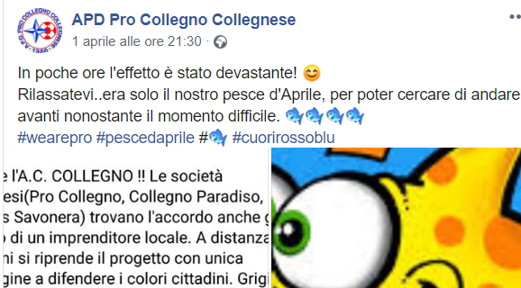 PESCE D'APRILE - "Maxi-fusione di società a Collegno": era una bufala PESCE D'APRILE - "Maxi-fusione di società a Collegno": era una bufala
