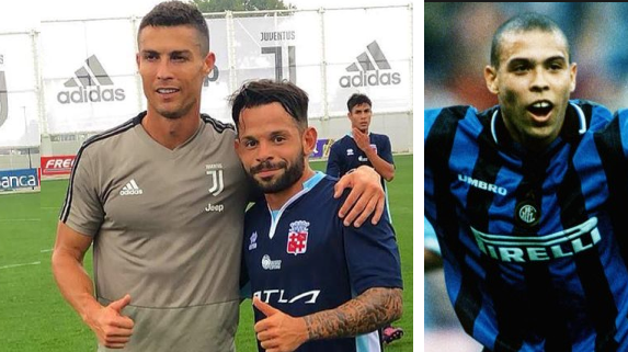 Beppe D'Iglio a Vinovo con Cristiano Ronaldo. Ma il suo idolo resta un altro Ronaldo...