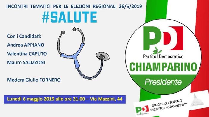 Elezioni regionali, incontro con Salizzoni e Appiano per parlare di politiche sulla Salute