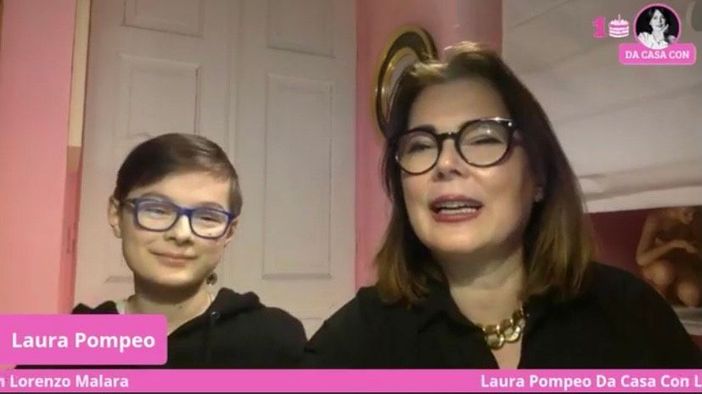 Laura Pompeo e il figlio Lorenzo