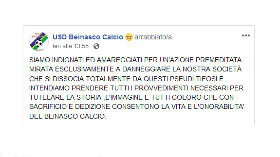 L'indignazione del Beinasco L'indignazione del Beinasco