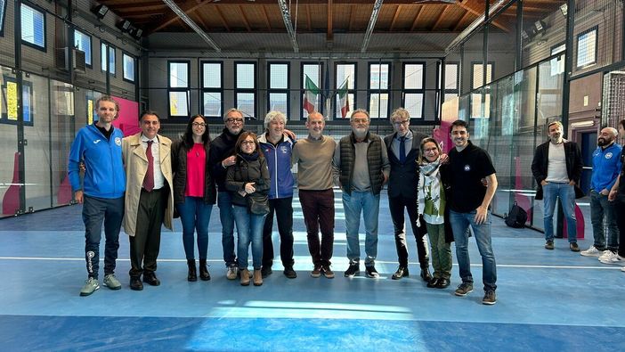 L'assessore Carretta e il presidente della 5 Correnti nella nuova Hitball Arena