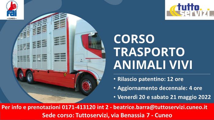 Iscriviti al corso "Conducenti trasporto animali vivi"