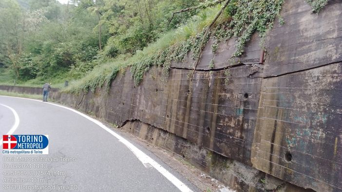 Città metropolitana valuta il costo dell'intervento per il cedimento di un muro di contenimento sulla provinciale 73