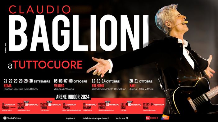 Claudio Baglioni aggiunge una nuova data torinese per il suo tour "aTUTTOCUORE"