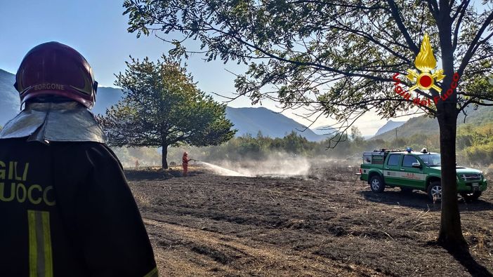 L'incendio in località Pognant
