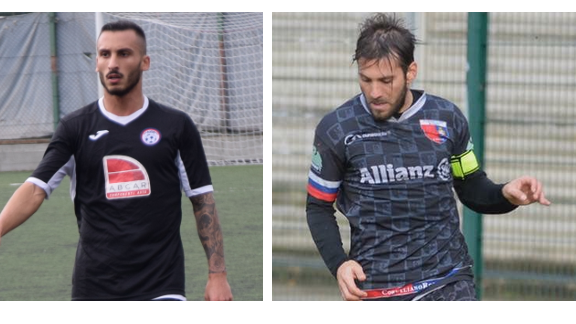 Matteo Amedeo del Vanchiglia e bomber Mario Erbini del Trino Matteo Amedeo del Vanchiglia e bomber Mario Erbini del Trino