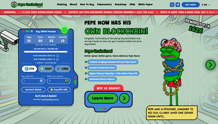 Pepe Unchained supera i 13 milioni di dollari in prevendita. Successo annunciato? Pepe Unchained supera i 13 milioni di dollari in prevendita. Successo annunciato?