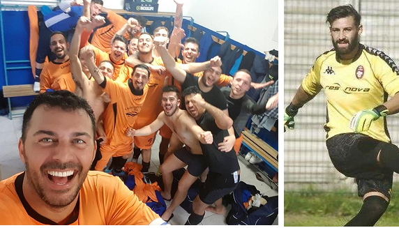 Il gruppo-Bacigalupo e Ferrantino, che ha parato un rigore domenica Il gruppo-Bacigalupo e Ferrantino, che ha parato un rigore domenica