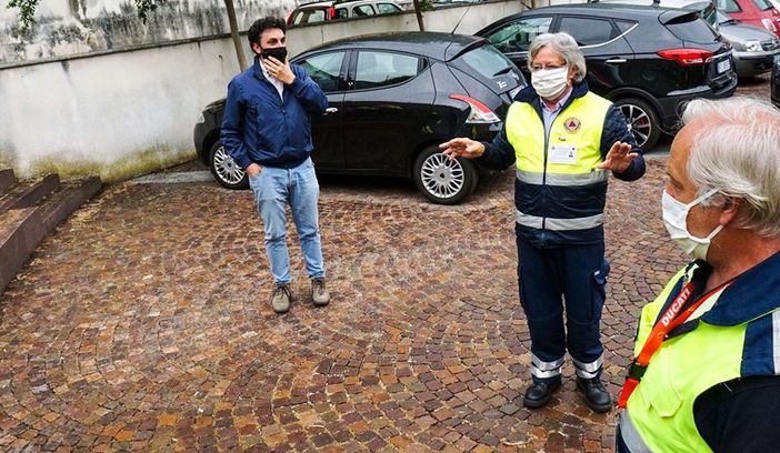 Il gruppo di Protezione civile con il sindaco Marco Bongiovanni