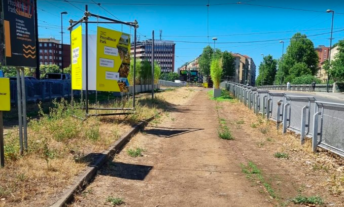 Il Precollinear Park e le rotaie linea 3 Il Precollinear Park e le rotaie linea 3