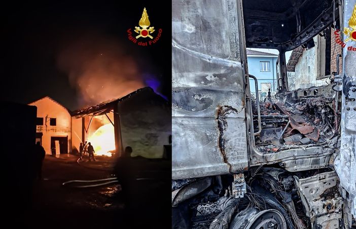 Impegnate sul posto diverse squadre dei vigili del fuoco Impegnate sul posto diverse squadre dei vigili del fuoco