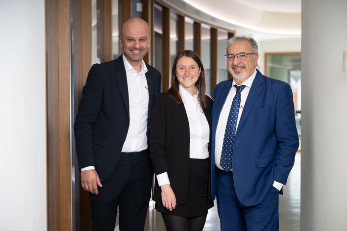 Da sinistra a destra: Alberto Milanesio (General Manager), Rossana Cammardella (R&amp;D Manager) e Umberto Cammardella (CEO)