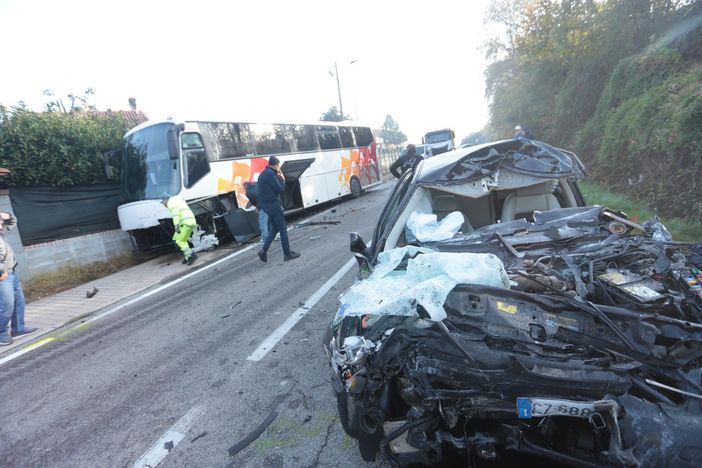 Una immagine del tremendo schianto di Arignano