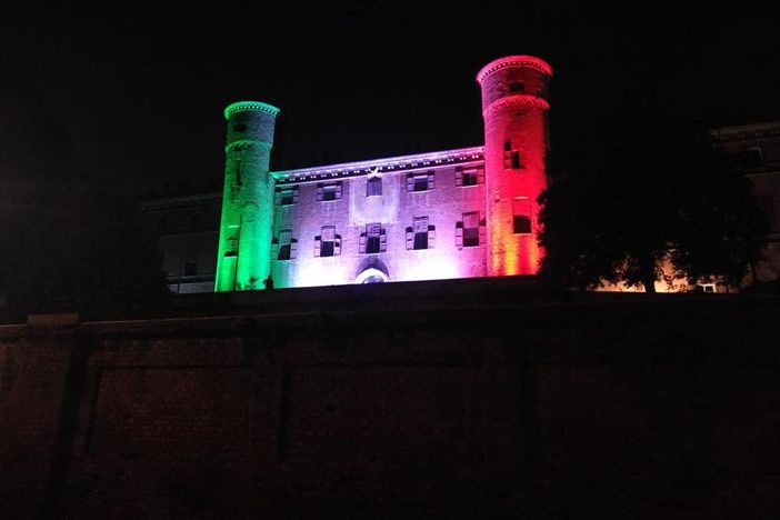 il castello di Moncalieri illuminato