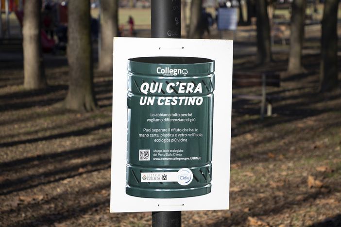 Collegno toglie i cestini e aumenta la differenziata al parco Dalla Chiesa