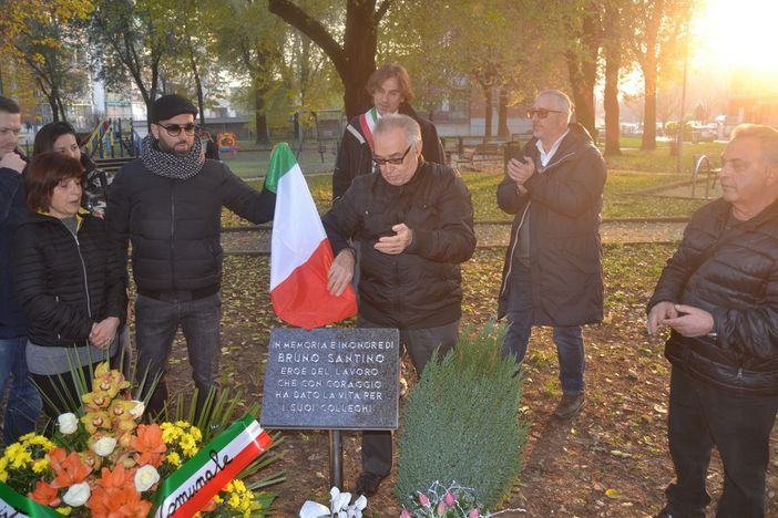 A Nichelino intitolato un giardino a Bruno Santino, &quot;eroe del lavoro&quot; (FOTO)