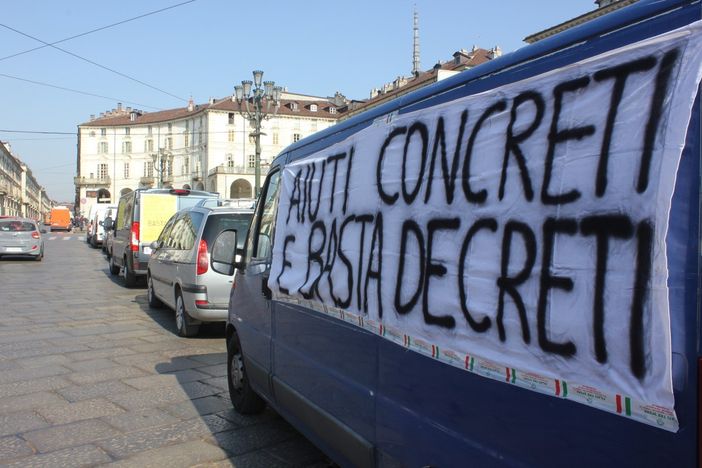 La protesta degli ambulanti