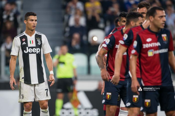 Cristiano Ronaldo nella gara con il Genoa della scorsa stagione