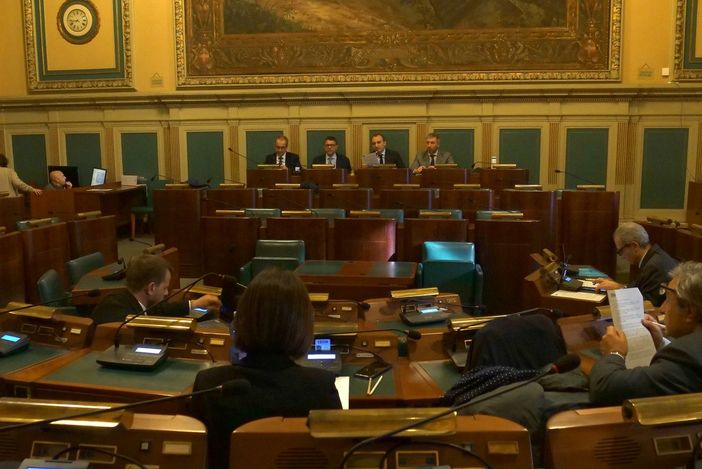 Un momento della seduta del Consiglio metropolitano del 15 febbraio