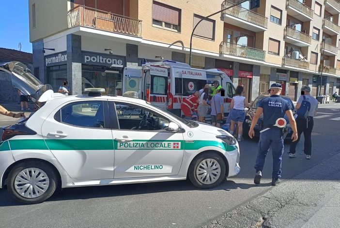 L'intervento della Polizia locale e del 118 a Nichelino