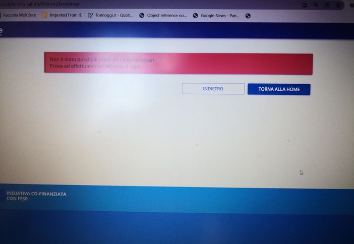 "Oggi i servizi di SalutePiemonte.it potrebbero subire rallentamenti"