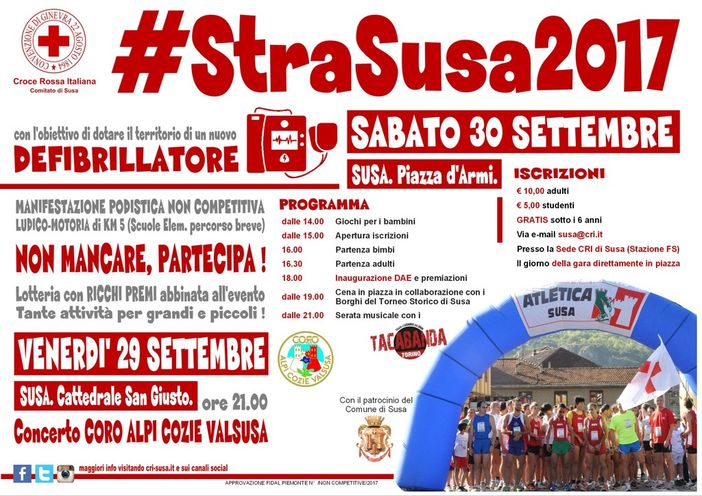 StraSusa 2017, sabato 30 si corre per dare una mano a #MyProtection StraSusa 2017, sabato 30 si corre per dare una mano a #MyProtection