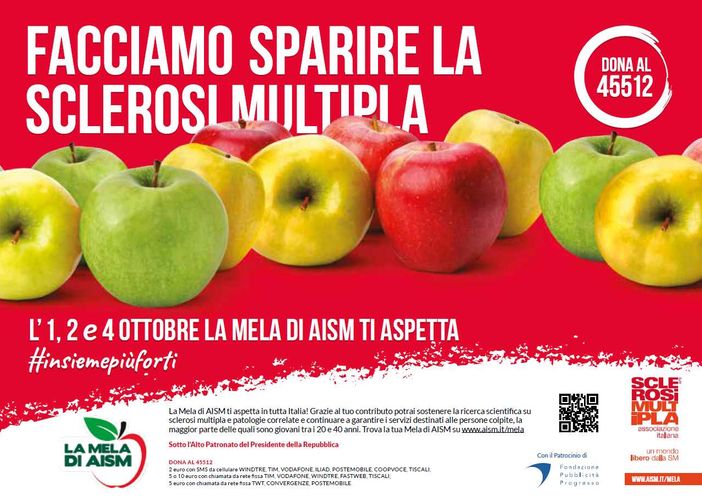 Appuntamento anche a Torino nel prossimo weekend con le mele dell'AISM per aiutare a combattere la sclerosi multipla Appuntamento anche a Torino nel prossimo weekend con le mele dell'AISM per aiutare a combattere la sclerosi multipla
