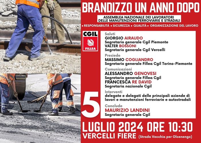 Brandizzo, un anno dopo: al via la vertenza nazionale dei lavoratori delle manutenzioni Brandizzo, un anno dopo: al via la vertenza nazionale dei lavoratori delle manutenzioni