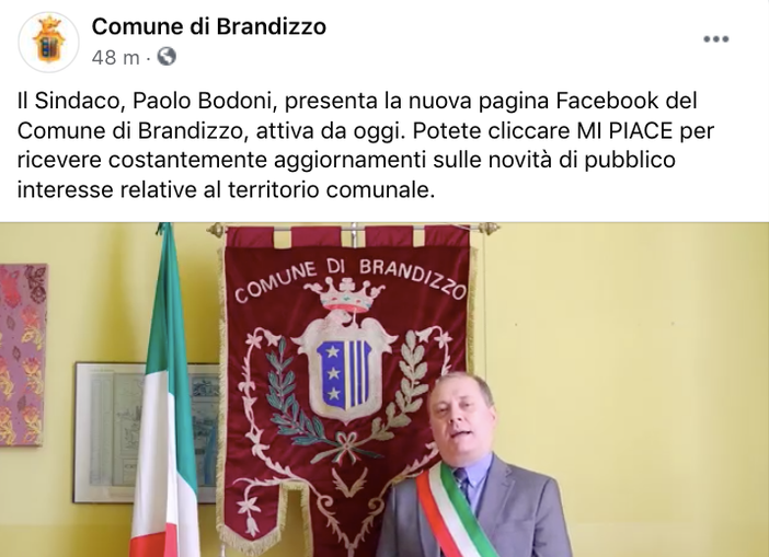 Attivata la pagina facebook del comune di brandizzo Attivata la pagina facebook del comune di brandizzo