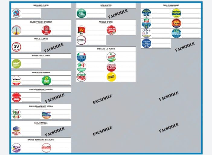scheda elettorale fac simile
