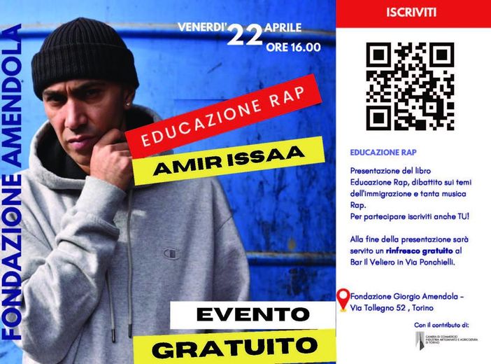 Musica e immigrazione al centro del libro di Amir Issaa "Educazione Rap" Musica e immigrazione al centro del libro di Amir Issaa "Educazione Rap"