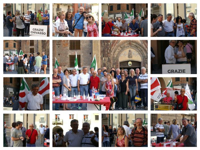 Claudio Castello, in piazza, ringrazia i chivassesi Claudio Castello, in piazza, ringrazia i chivassesi