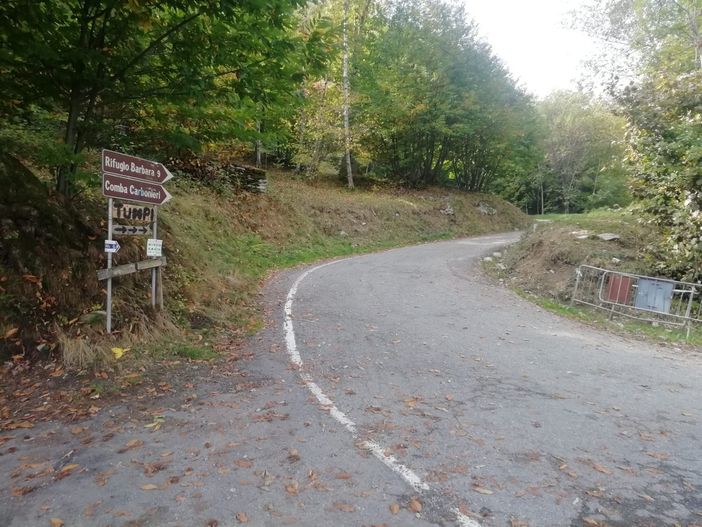 La strada della Comba Carbonieri