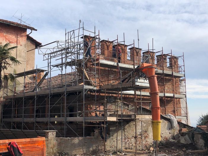 Il cantiere di di Palazzo Acaja