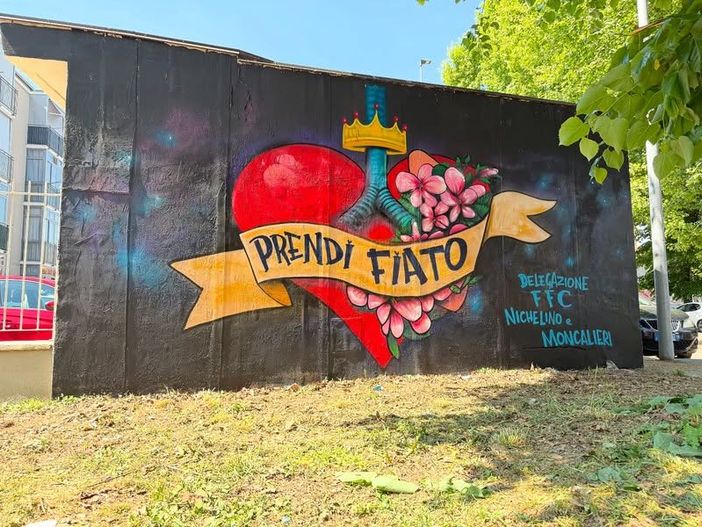 A Nichelino il murale “Prendi Fiato” torna a vivere