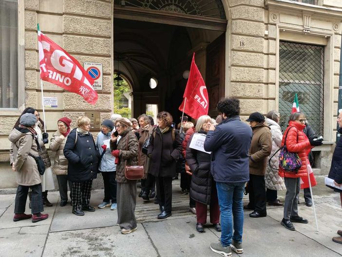 Presidio contro lo scorporo del Sant'Anna nella mattina di oggi