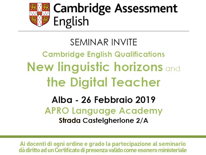 Ad Alba il prossimo seminario dell’Università di Cambridge Ad Alba il prossimo seminario dell’Università di Cambridge